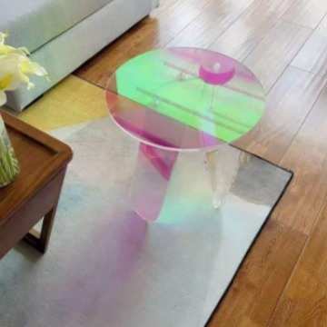 亚克力透明炫彩小茶几北欧现代简约家居ins风渐变色软装轻奢厂家