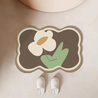 浴室地垫硅藻泥吸水软垫卫生间门口防滑垫子家用厕所进门速干脚垫