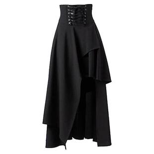 Solid color fashionable irregular Gothic skirt不规则半身长裙
