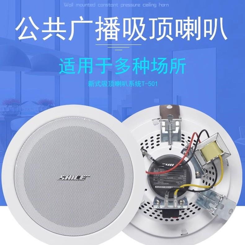 狮乐T-501/T-601/T-602定压吸顶喇叭吊顶音响背景音乐嵌入音箱