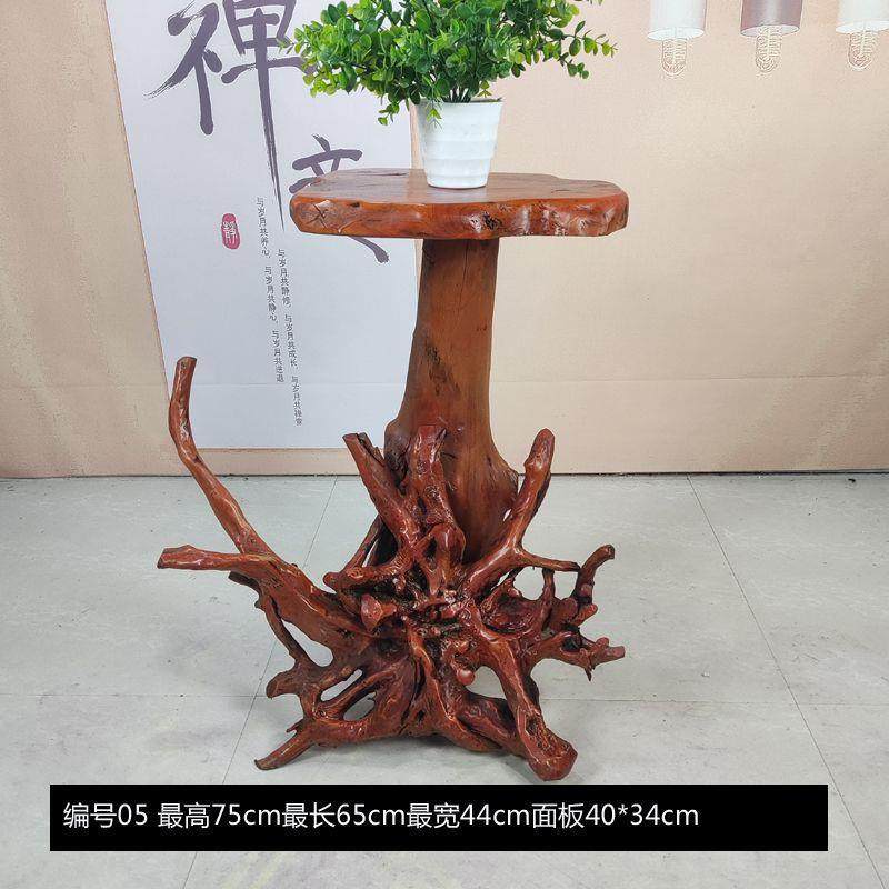 花天然根雕架客实多层落地盆景架奇石摆件木雕底GRU座树根木花架