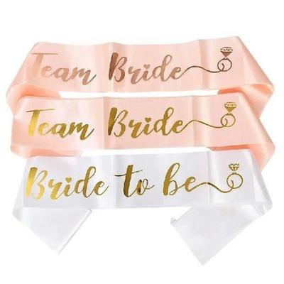 Team Bride To Be Satin Sash Bachelorette Hen Party Shoulder