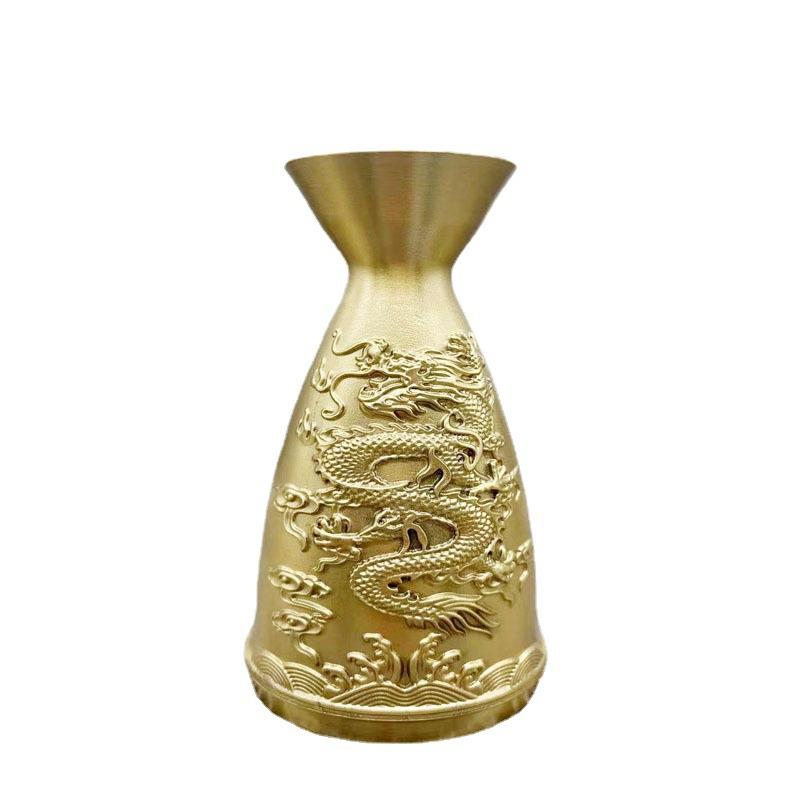 黄铜酒瓶创意迷你手把件酒壶摆件酒杯花瓶家居办公装饰工艺品