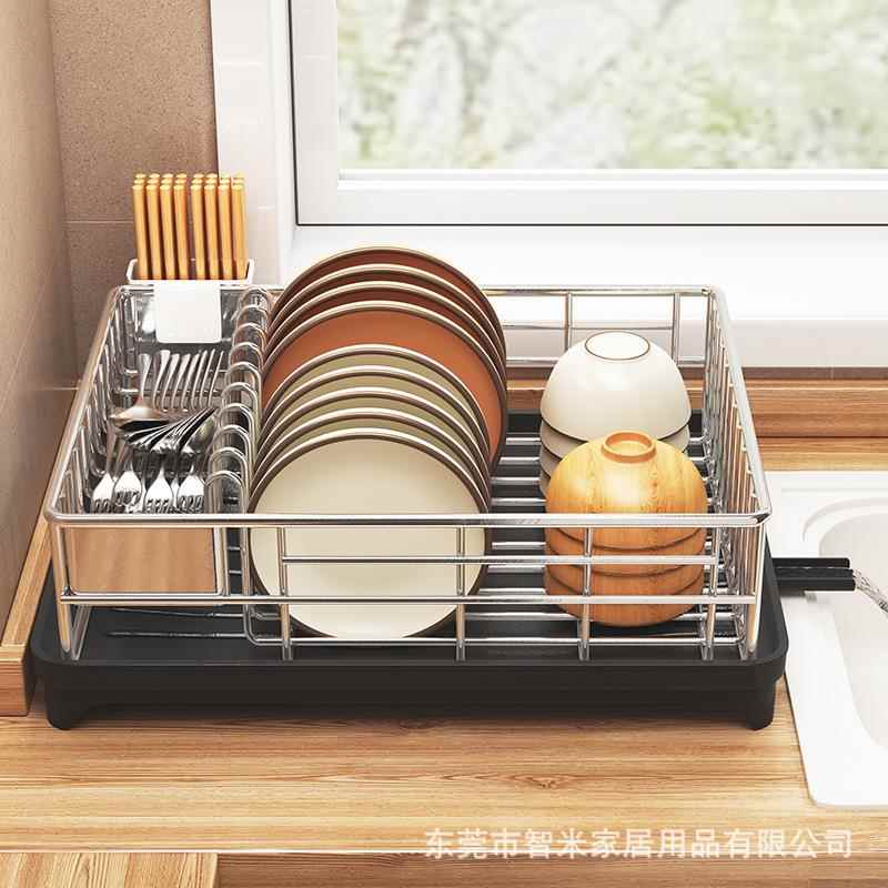 碗30不锈钢碗碟架家厨房置zhimi234物架台面晾碗4筷碗盘沥水收纳