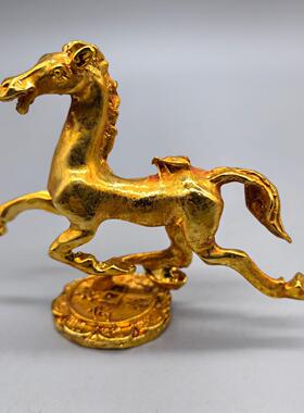 仿古鎏金马摆件生肖马复古马踏飞燕家居装饰茶宠桌面摆设