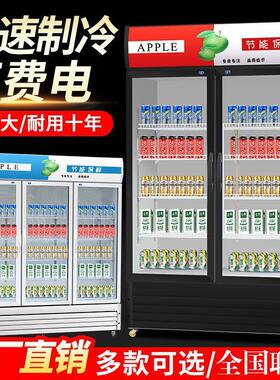 商用啤酒饮料蔬菜保鲜节能展示柜酒店饭店凉菜柜门双门三门柜