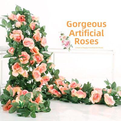 2m Artificial Flowers Rose Ivy Vine Wedding Decoration Real