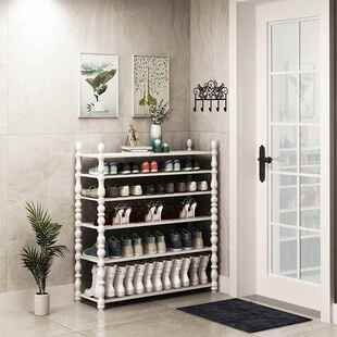 架简易门口室内置物架子好看收纳防尘家用宿舍鞋 柜北欧 实木鞋 美式