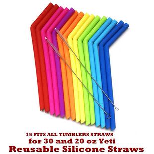 Reusable Silicone Straws Drinking Tumblers Long