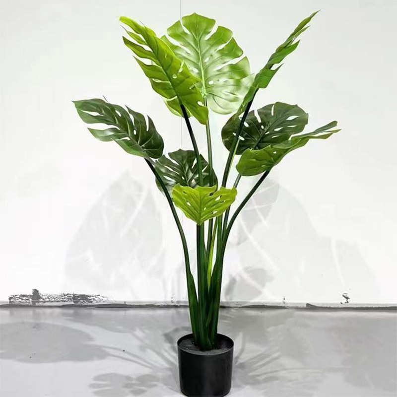 厂家直销人造仿真绿植盆栽喜林芋室内落地盆景摆放假树龟背叶仙芋