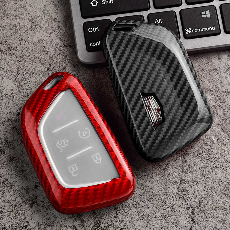 适用于凯迪拉克 CT5/4/6 XT4/5/6 ATS XTS碳纤维硅胶全包车锁匙套