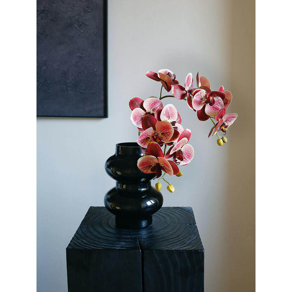 覆古蝴蝶兰人造花水墨红色奶粉彩色白色人造花饰品装饰客厅中国风