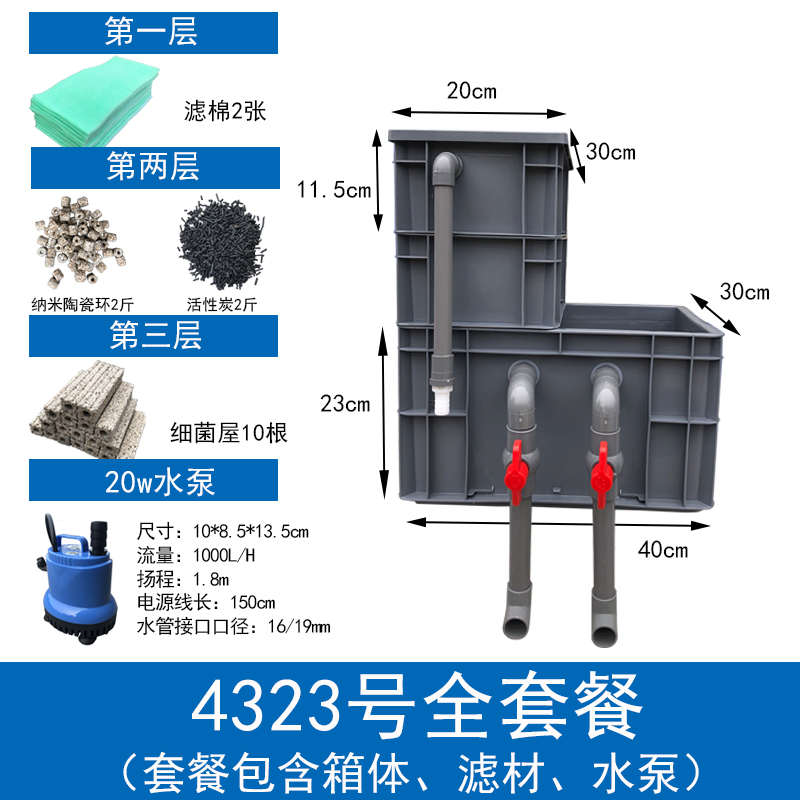 沼泽鱼池水培箱过滤过滤植物箱鱼缸过滤水循环循环水系统生态养鱼