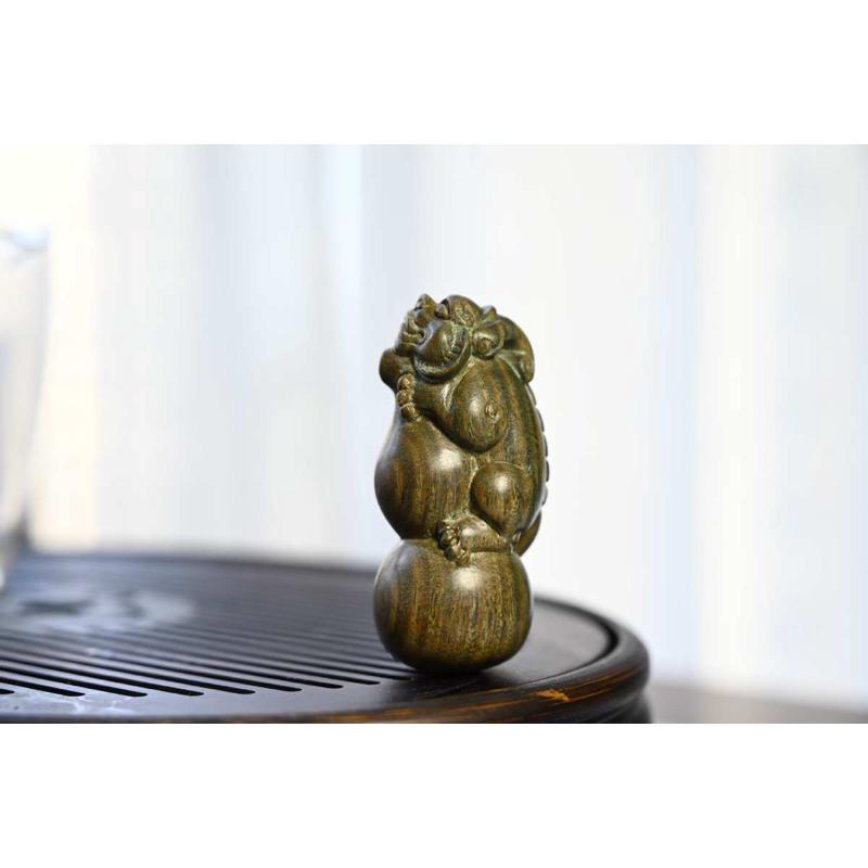 文玩挂件件工艺品雕刻钥匙木质汽车葫芦随身貔貅扣挂饰檀木绿手把