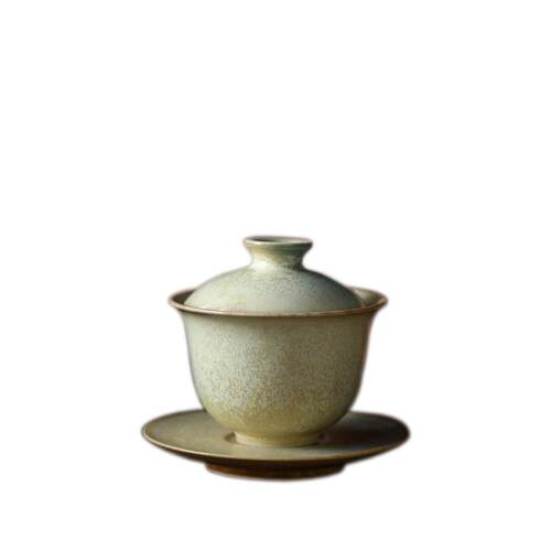 松针三才盖碗景德镇纯手工窑变釉茶具套组120ml大号泡茶盖碗