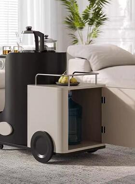 可移动E0级985简你现约代橡胶木茶台阳台小茶桌休家用闲推车迷吧