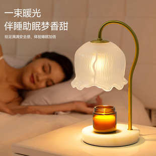 无火香薰融蜡台灯卧室床头高级感定时调光融烛灯复古氛围台灯