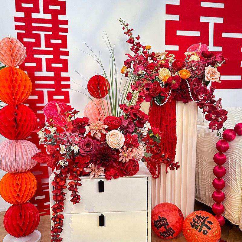 莫奈花婚礼场景装件客030201厅卧室艺床头桌花婚房用品花束摆结婚