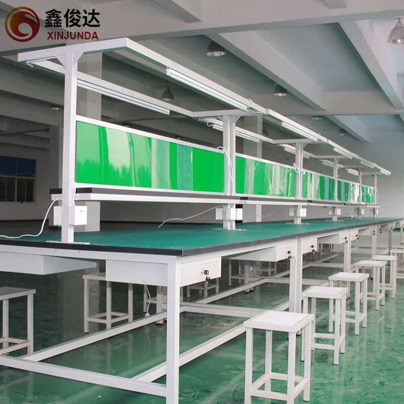 防静电工作台操作台带灯双面检验工作台桌 服装打包台桌
