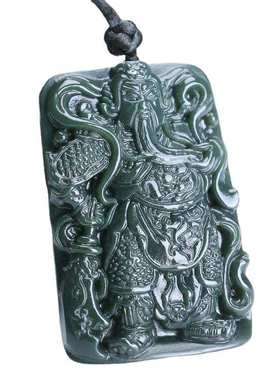 和田玉关公吊坠男女款和田玉青玉关公挂件玉器工艺品