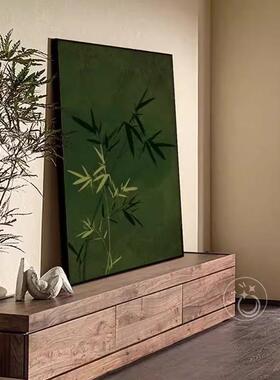 东方韵味客厅装饰画南洋风竹绿意沙发背景墙玄关卧室挂画植艺竹韵