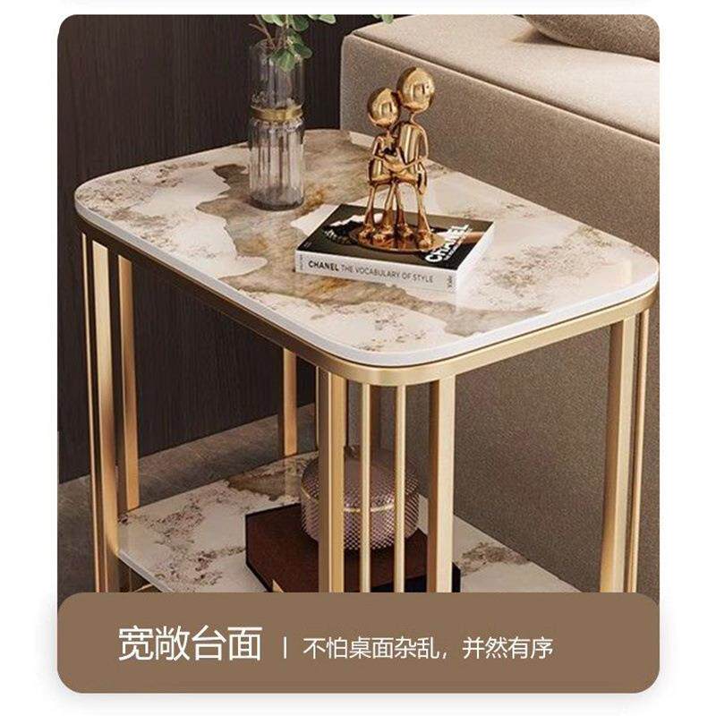 意式岩板小方桌极简轻奢现代简约客厅茶几沙发边柜家用超窄角边几