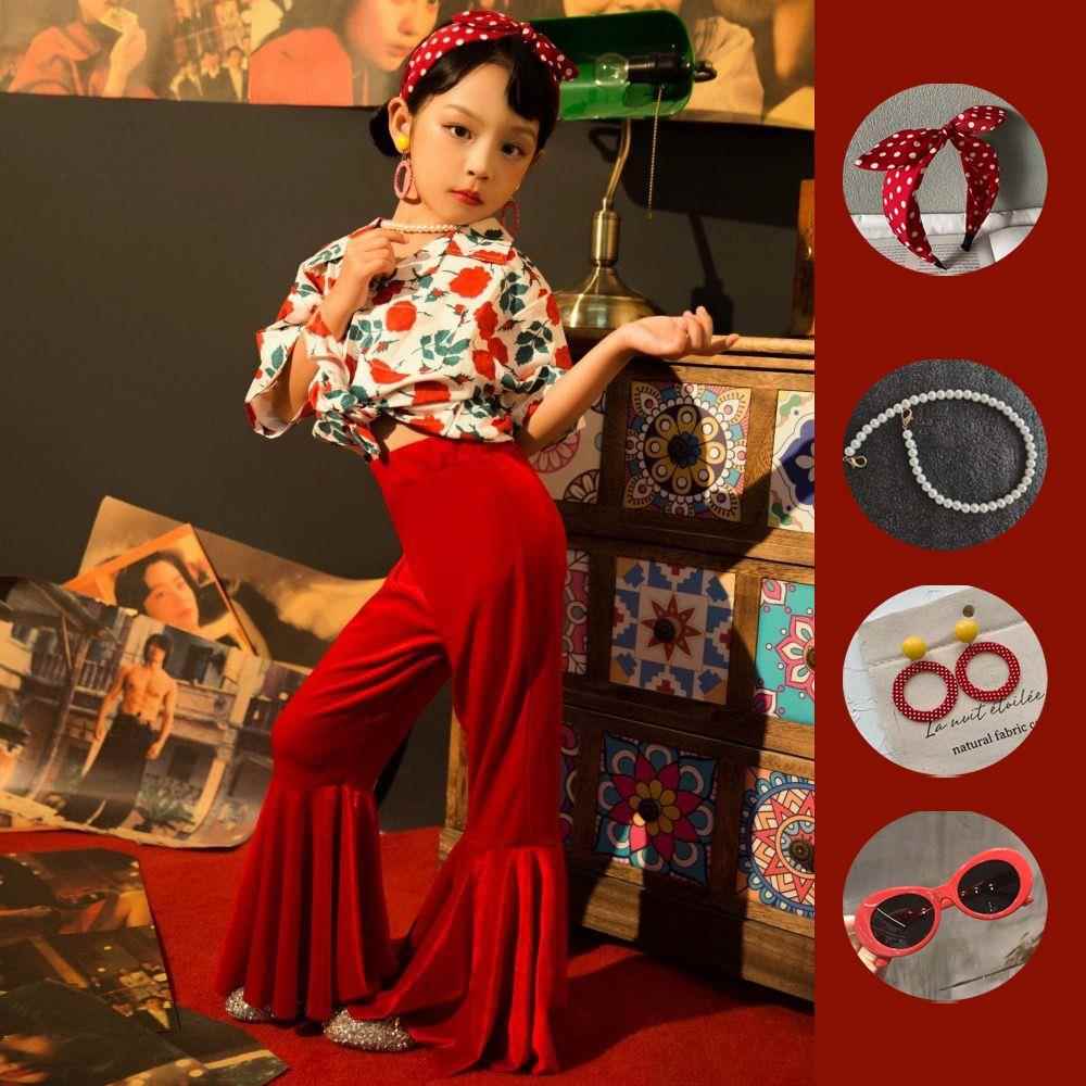 正品六一儿童年节小学生失恋阵线盟演出服衫装喇叭裤90代港风衬联