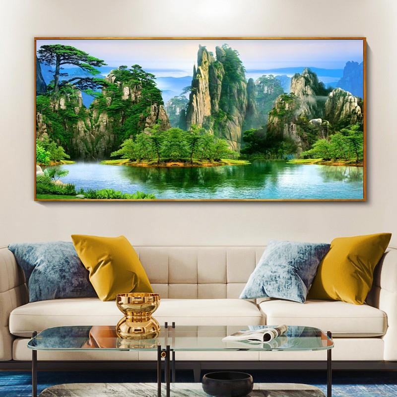 5钻石画满钻客厅山水画大幅山水风景贴钻十字绣卧室餐厅钻石绣