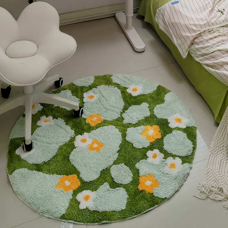 卧室小煤球植绒地毯浴室垫卧室簇绒地毯客厅苔鲜地毯
