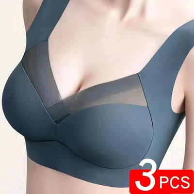 3 Pcs Sexy Seamless Plus Size Bra Push Up Sports Brassiere W