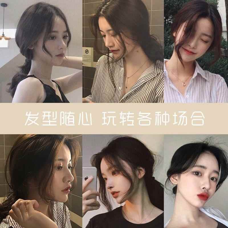 新款直销刘海假发空气八字假发片中分微卷一片式无痕自然发头顶补