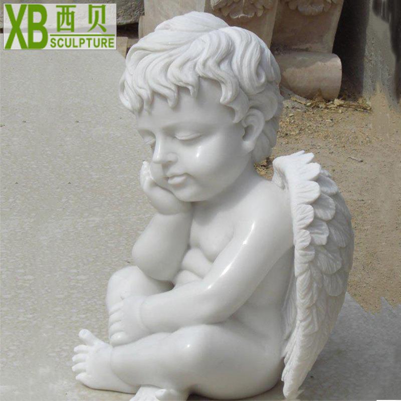 欧式石雕小天使 天然大理石手工雕刻 西方人物雕像 RW-01
