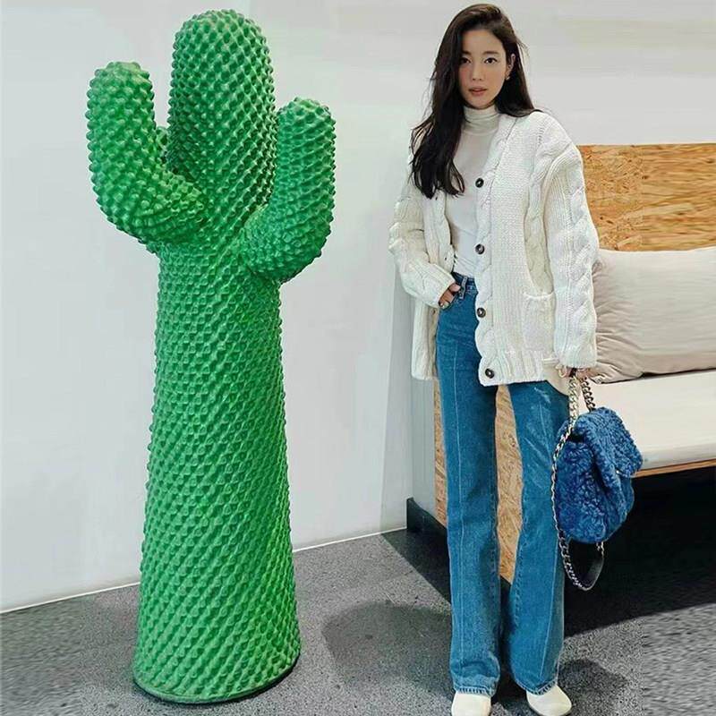 网红仙人掌衣帽架玻璃纤维雕塑客厅服装店美陈植物装饰落地大型摆