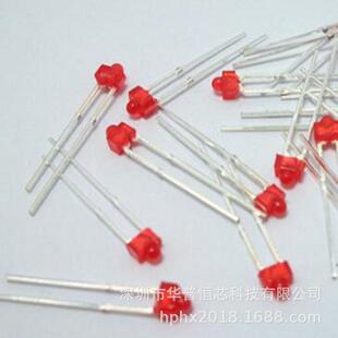 1.8mm小蝴蝶红发红色短脚f1.8红发红光奶嘴直插式 LED发光二极管