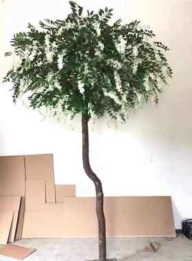 仿真槐树室内假树客厅阳台装饰装修摆件绿植盆栽盆景庭院别墅商店