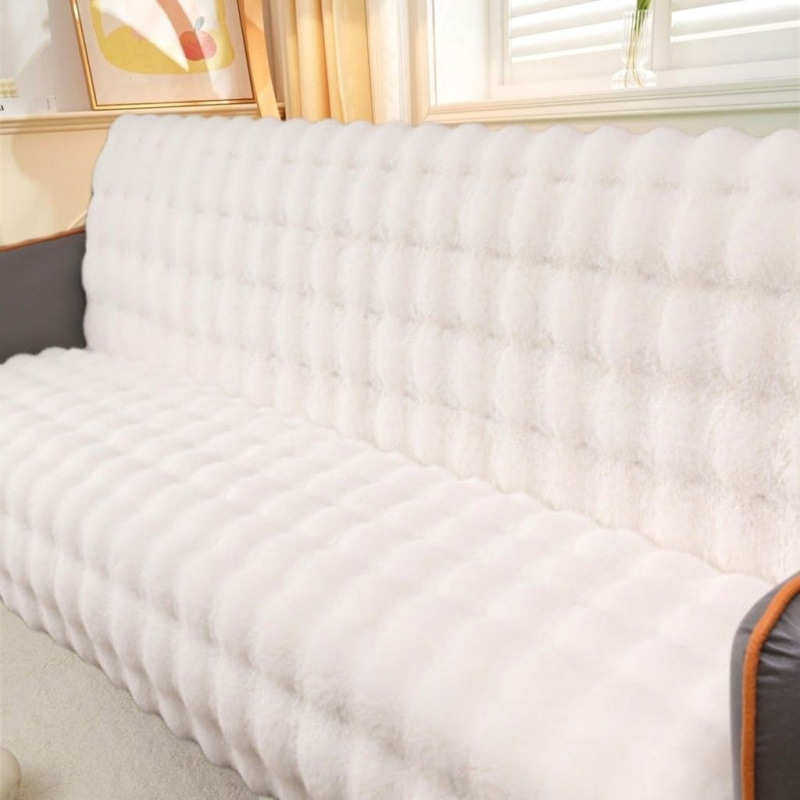 新款撸猫感网红沙发垫冬季加厚兔毛绒坐垫双色泡泡绒防滑沙发垫子,居家布艺,沙发套,淘宝优惠券,粉丝福利购,淘宝优惠卷