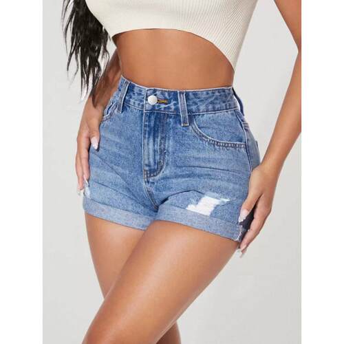 M 88030 Cuffed denim women's shorts 翻边牛仔女士短裤