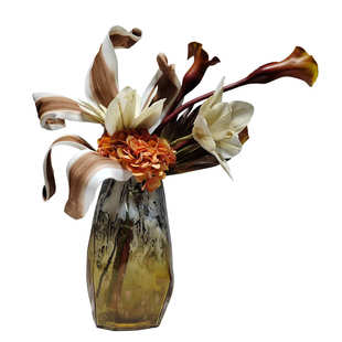 假花酒店装 现代轻奢仿真花家居软装 饰品玻璃花瓶插花餐桌客厅摆件