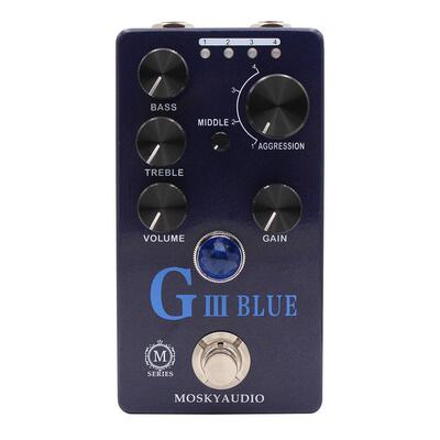 MOSKYAUDIO 乐器吉他效果器 G III BLUE 箱体过载失真效果器
