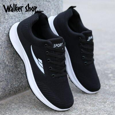 walker shop网面鞋男春秋季透气防臭运动潮鞋防滑软底网面休闲鞋