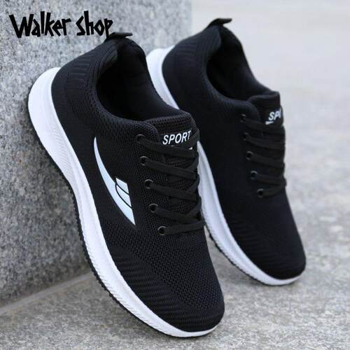 walker shop网面鞋男春秋季透气防臭运动潮鞋防滑软底网面休闲鞋