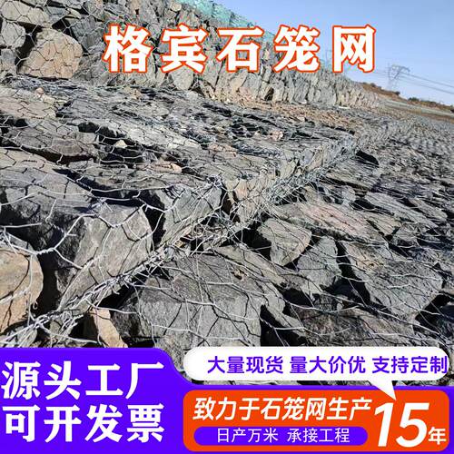 石笼网水利防汛宾格网镀锌固滨笼绿滨垫格宾网河道治理编织铅丝笼