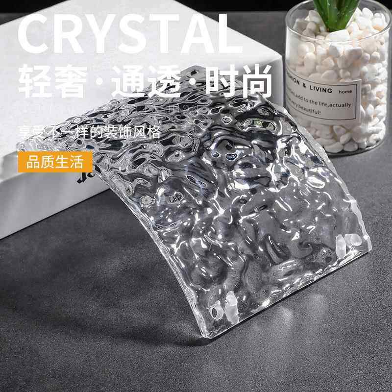 创意水晶背景墙玄关玻璃挂片彩色透明水晶弯片挂片背景墙玻璃砖