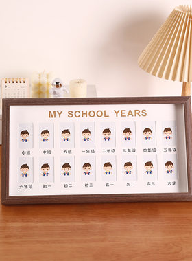 证件照幼儿园校园DIY亲子装饰画