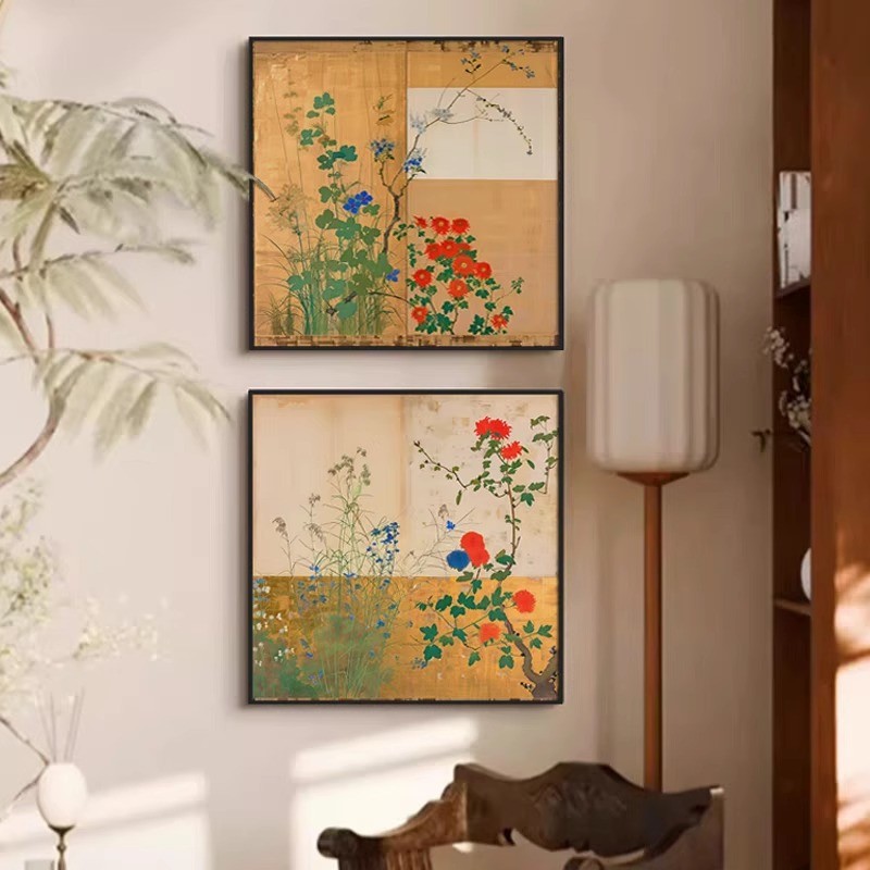 《篱笆》新中式宋代美学客厅卧室装饰画中国风复古花卉餐厅壁挂画