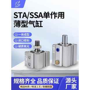 STA25 BS單作用薄型氣缸彈簧復(fù)位頂出單動(dòng)引入 63X20X30
