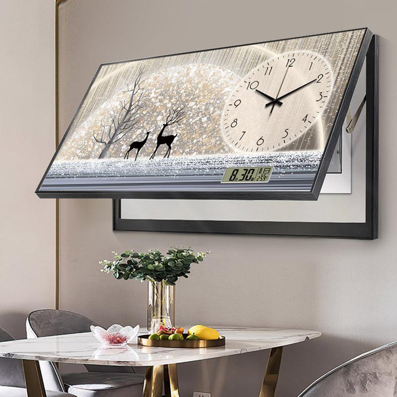 万年历电表箱NRG装饰画大挂尺寸带钟表免打孔电盒闸配箱电遮挡开