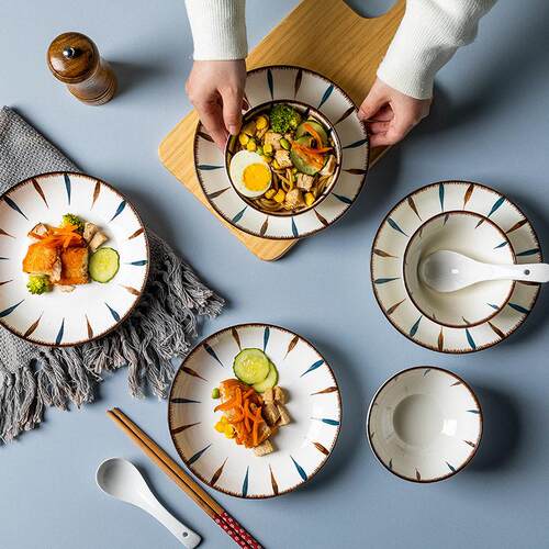 18-piece set of bowls and plates set of ceramic bowls and pl