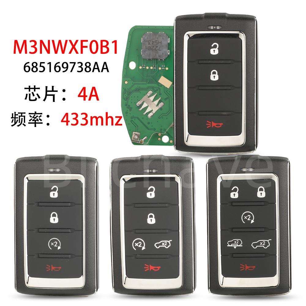 M3NWXF0B1适用吉普大瓦格尼 切诺基智能卡钥匙遥控433MHz 4A芯片