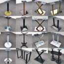 西餐厅奶茶店桌腿配件台脚台架家具支架铁艺不锈钢金色轻奢桌腿